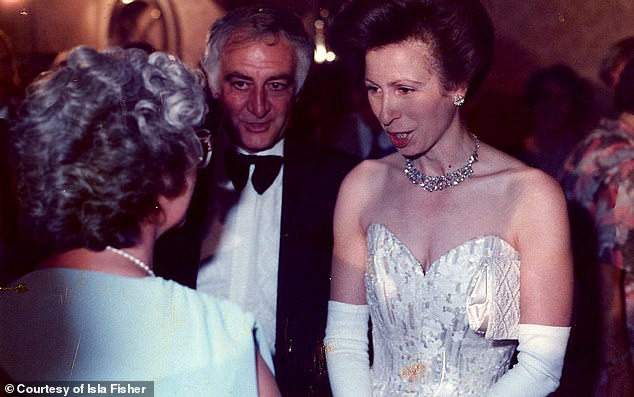 Isla's father with Princess Anne in 1987 in Perth, Western Australia