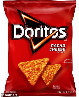 The old 9.75 ounce Dorito's bag, priced at $4.29