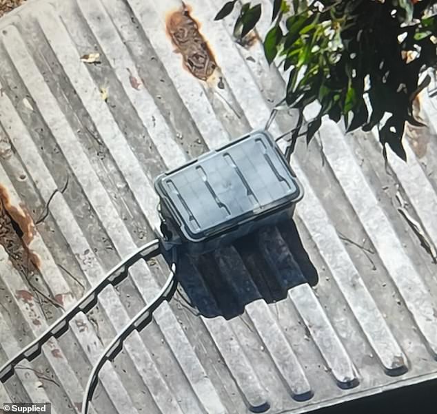 Safework investigated complaints about non-complaints and potentially dangerous electrical installations at the site, including this roof structure on a shipping container worker's home