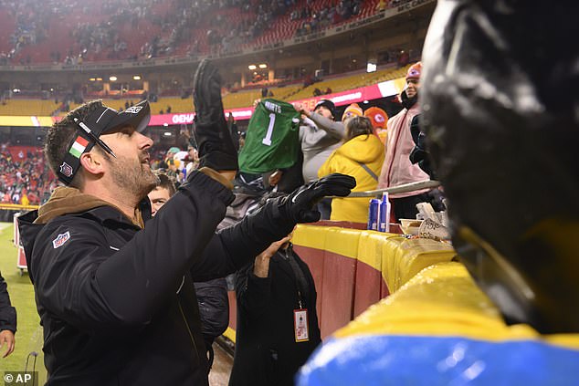 Sirianni shouted 'see you later' to Chiefs fans after his team's 21-17 victory at Arrowhead Stadium