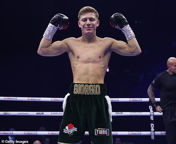 DUBLIN, IRELAND – NOVEMBER 25: Giorgio Visioli celebrates victory after the lightweight fight against Lee Anthony Sibley at the 3Arena Dublin on November 25, 2023 in Dublin, Ireland.  (Photo by Mark Robinson/Getty Images)