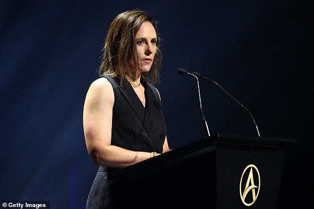 Netball Australia CEO Kelly Ryan (pictured at the awards) is under pressure from players to resolve the dispute, which they say has left them unpaid for almost two months