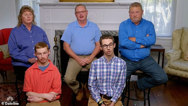 Glorida Satterfield's sons Brian and Tony (front) are seen with other members of the Satterfield family