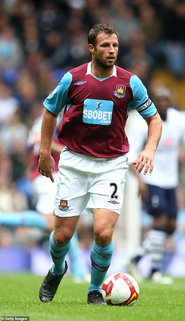 Now 45, he reportedly earned almost $40 million during a stellar career that saw him sign big contracts with major English clubs like West Ham (pictured), Blackburn and Everton.