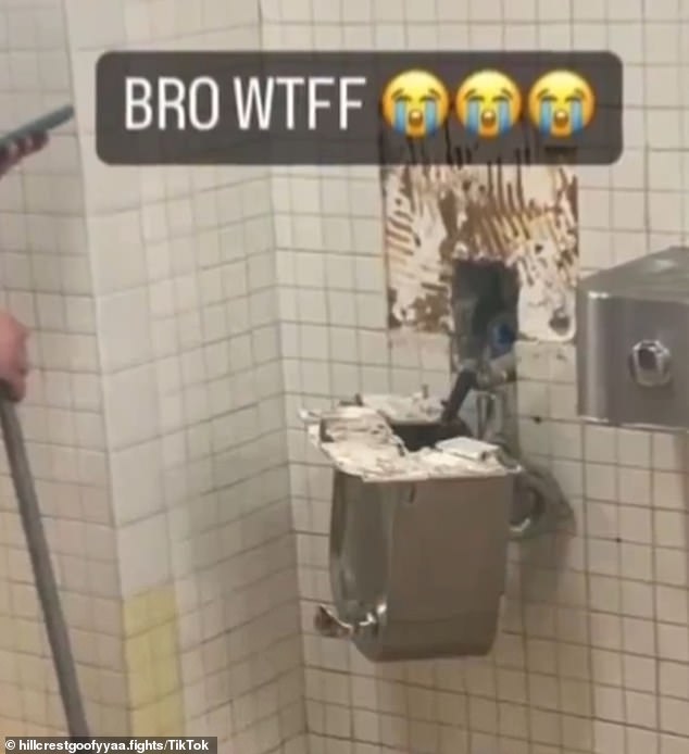 Other images show how some students took it upon themselves to vandalize a bathroom