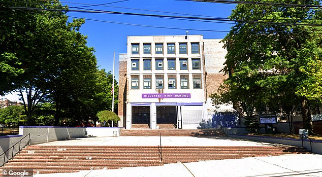 A teacher at the school, seen here, said administrators and NYPD officers rushed to the teacher's aid and locked her room door