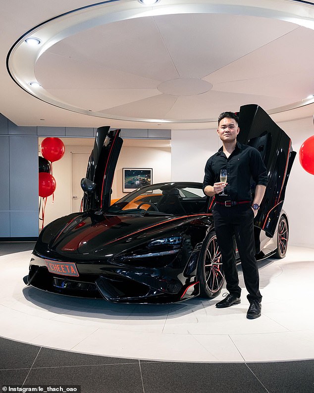 The reports emerged as it was revealed that Mr Huynh gifted a McLaren worth $400,000 to his son after graduating from university in April