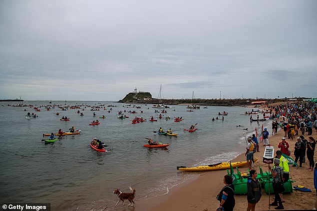 Grant Howard, 60, was one of several protesters who tried to stop ships carrying coal from leaving the Port of Newcastle, NSW, on Saturday.