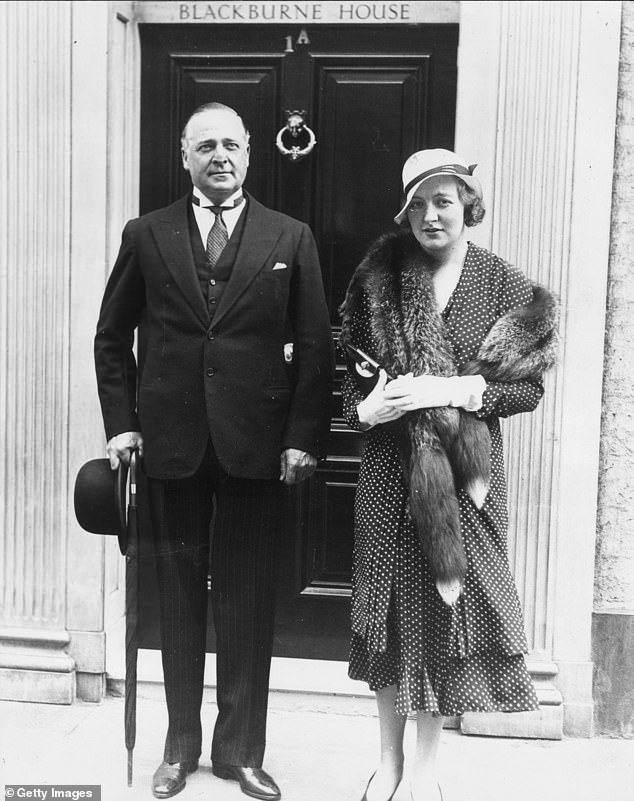 Edmund Maurice Burke Roche, Baron Fermoy and his much younger wife, Lady Fermoy, after a society wedding in May 1933