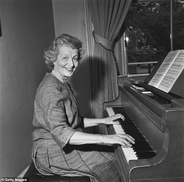 After her husband died, Lady Fermoy resumed her piano playing and founded the King's Lynn Festival.  She is pictured here in 1963