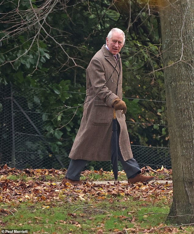 King Charles attends Sunday service today at St Mary Magdalene Church in Sandringham