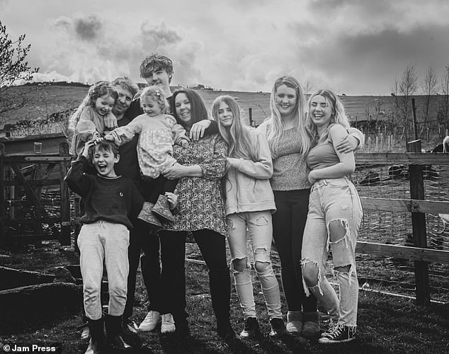 Mrs Provart and her husband said the family are coping with Imogen's illness with the support of their six other children, Anna, 21, Luke, 18, Lydia, 16, Isabel, 14, Ashley, 10, and Violet, 3 (pictured)