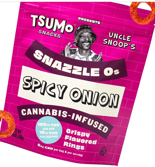 In October 2022, rapper Snoop Dogg collaborated with Snazzle Os on a line of onion ring snacks that contain 100 mg of THC per pack – the same as about five joints.