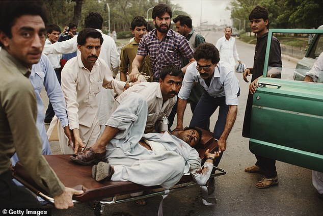 In 1988, a fire in Pakistan caused a low-density explosion followed by a massive explosion, sending missiles, rockets and projectiles into the air.  Some of them crashed into a building