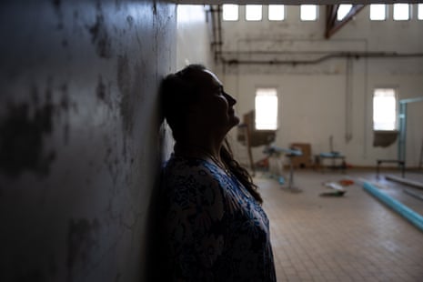 Cushla Rabbitt in a warehouse being renovated to become a community center in Warwick