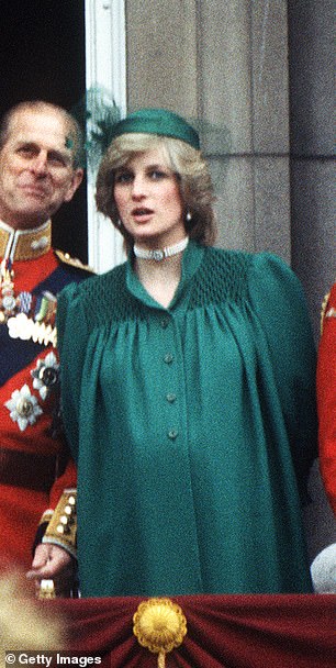 A pregnant Princess of Wales joins the Royal Family on the balcony of Buckingham Palace for the Trooping of the Color ceremony, June 1982