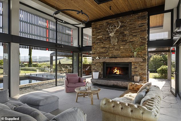 Castlemaine brickwork is featured throughout the house, with light-coloured, textured walls enhancing the property's international appeal.