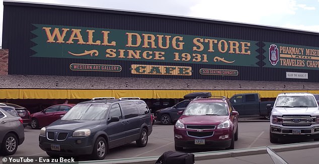 After visiting Wasta, Eva visited one of South Dakota's biggest attractions;  the Wall drugstore