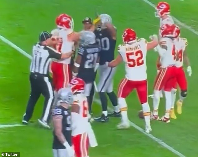 Kelce, 34, didn't hold back from fighting several Raiders players after they attacked him