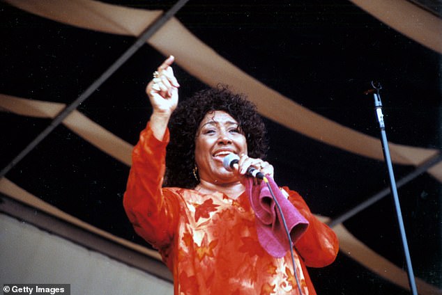 Knight was pictured singing at the New Orleans Jazzfest in April 1999