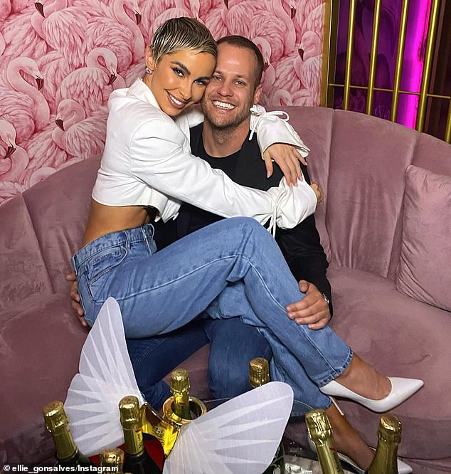 Ellie Gonsalves, 32, who has been outspoken about wanting to be child-free, revealed she received a slew of nasty DMs when she shared the list on Instagram on Sunday.  Pictured: Ellie and her husband Ross Scutts