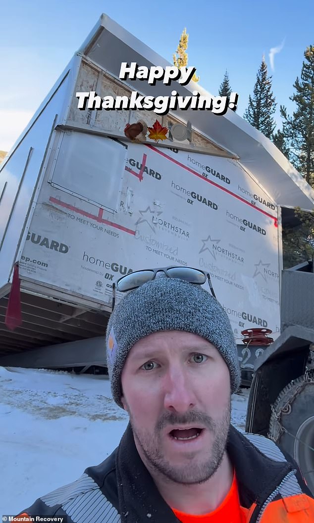 The ordeal began when semi-trailers transporting the dismantled house struggled to make the final stretch of a dirt road along Colorado Highway 9.  As a result, they called the towing company