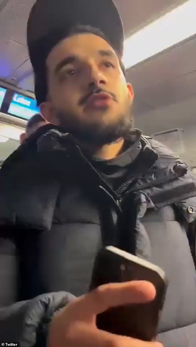 Have-a-go heroes start harassing the Palestinian activist, shouting 'shame on you' and 'you should be ashamed of yourself'