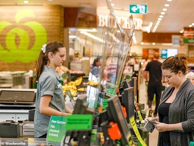 Woolworths and Coles, Australia's other dominant supermarket chain, have both ruled out a return to exclusively manned checkouts like the one pictured.