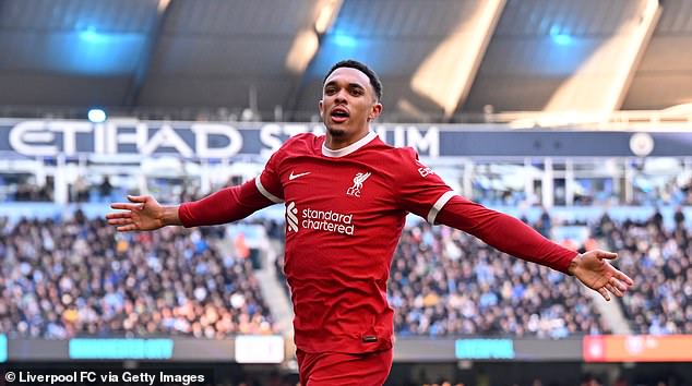 Alexander-Arnold played a key role, scoring in the 1-1 draw against Manchester City