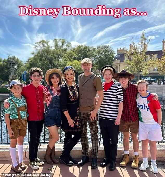 Lilly and her husband (photo center right) treated their six children (photo) to a Disneyland trip