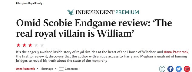 The Independent gave Endgame three stars in their review.  They claim the book portrays William as the 'bad guy'