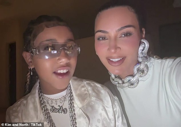 Remember when: A day earlier, Kim and her daughter North West called Thanksgiving on TikTok by lip-syncing to an unforgettable Kanye West song about the holiday