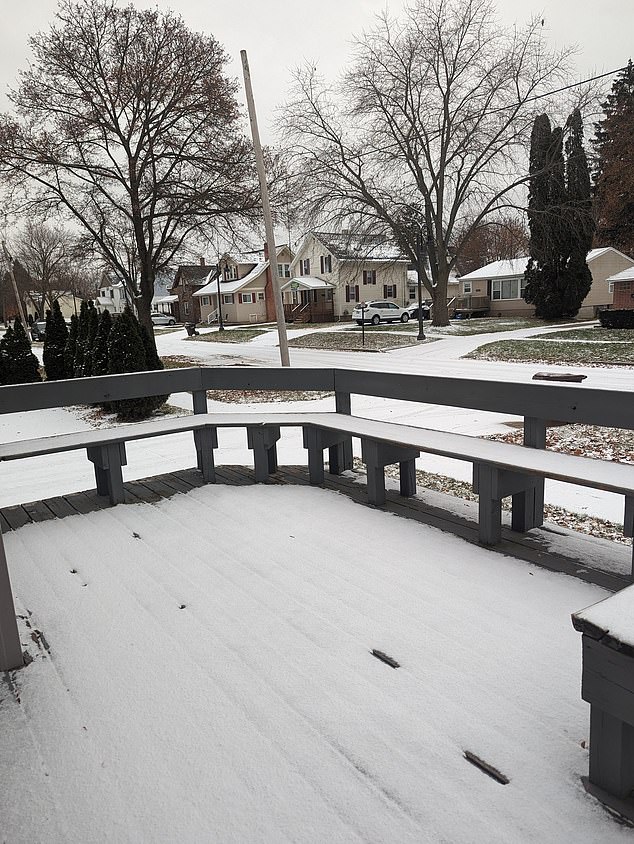 A movement of cold air over the warmer Great Lakes is forecast to lead to lake effect snow