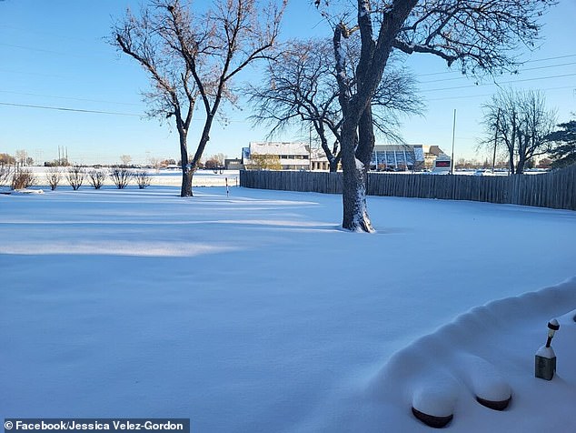 On Saturday, Wichita (seen here Sunday morning) broke the daily snow record after gaining nearly 8 inches