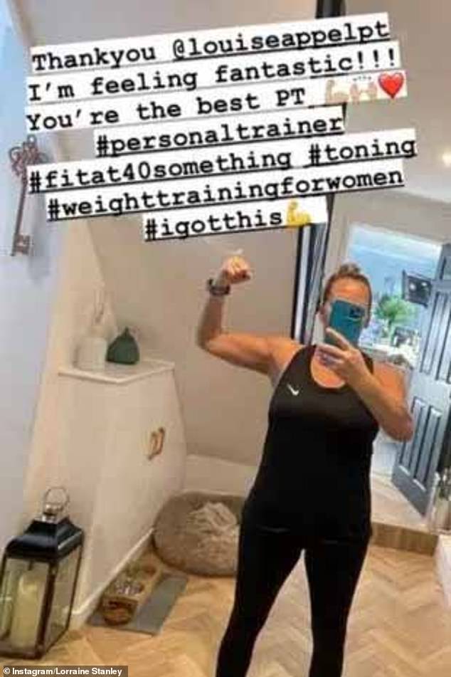 Wow: She looked a world away from her character's frumpy oversized shirts and sweatpants, though, as she showed off her body transformation in a figure-hugging Nike top and leggings