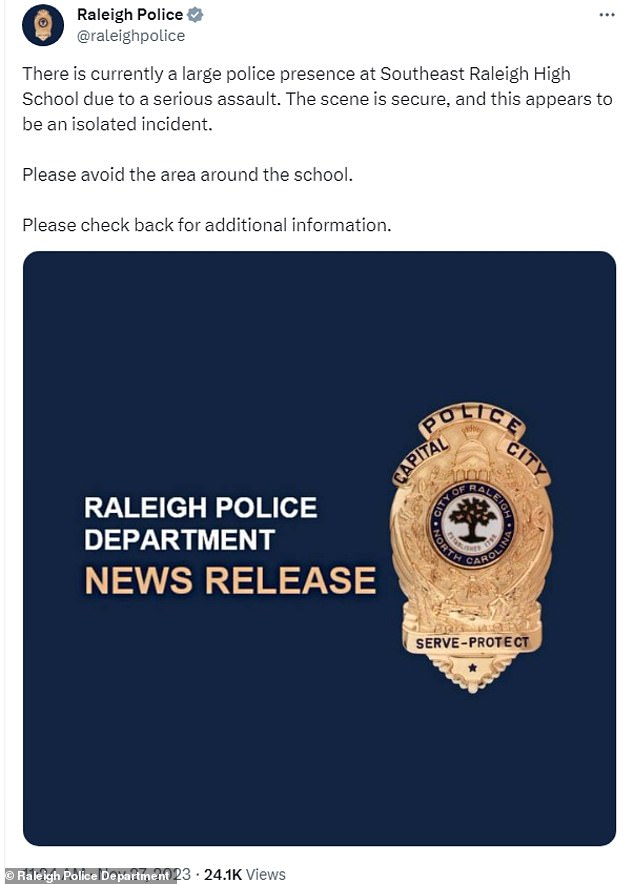According to Raleigh police, a fight broke out involving several students.  The incident was described as a 'serious attack'