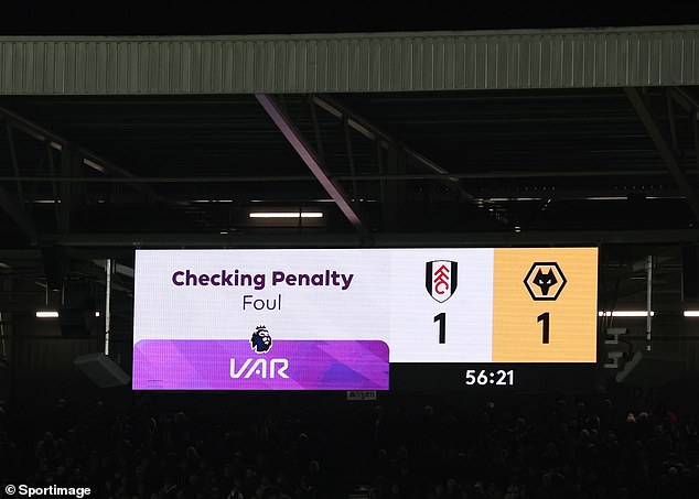 There was a long VAR delay for Fulham's first penalty after Nelson Semedo was found to have fouled Tom Cairney