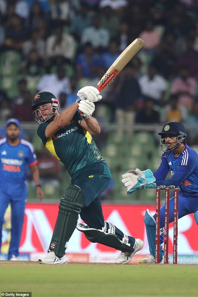 Marcus Stoinis (pictured) and other Aussie World Cup stars are still playing in the subcontinent - but with big names like David Warner and Pat Cummins missing the series, Taylor points out the T20 matches are not 'the best playing the best '