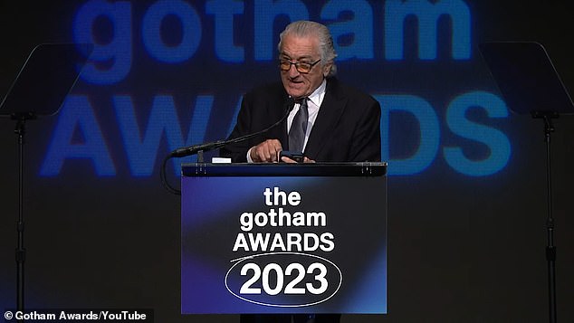 “I just want to say one thing,” De Niro continued.  “The beginning of my speech was edited and excised, and I knew nothing about it.  And I want to read it'