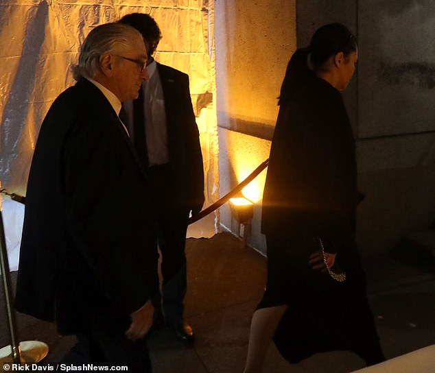 Coupled: Earlier in the evening, De Niro was spotted at the Gotham Awards with his girlfriend Tiffany Chen