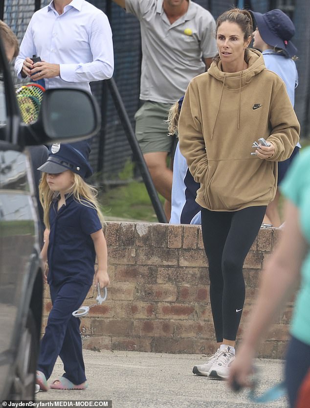 They were joined by their daughters Indi, six, and Isla, four, with the youngest dressed as a police officer for the outing