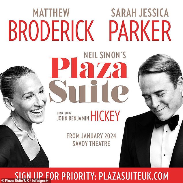 England Bound!  Sarah and Matthew will then bring their $26.4 million Broadway revival of the Neil Simon comedy Plaza Suite to the West End at London's Savoy Theater from January 17 to March 31.