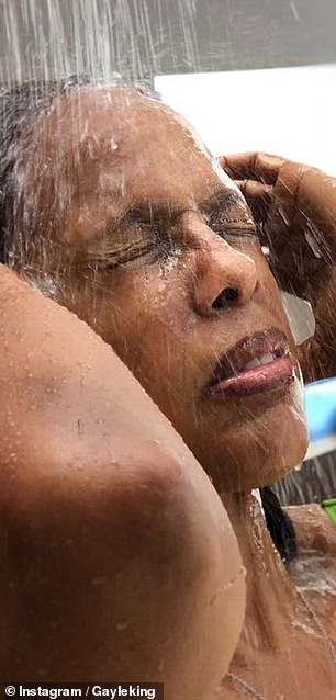 This year, King added a sultry photo of her imitating her niece during an outdoor shower