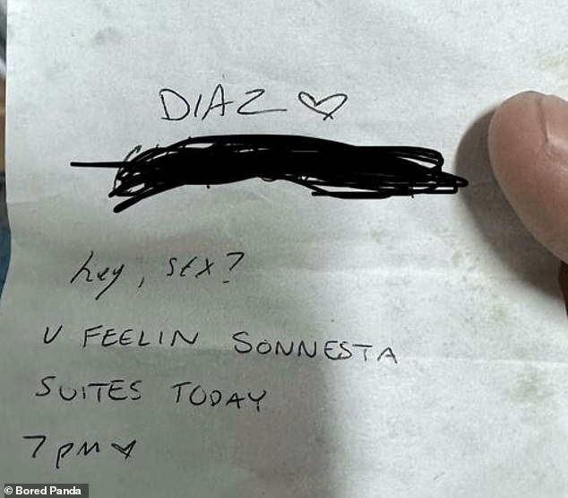 While a waitress in Miami received an unsolicited sexual advance from a customer who left a very brash note at the end of his meal asking her to come to his hotel room