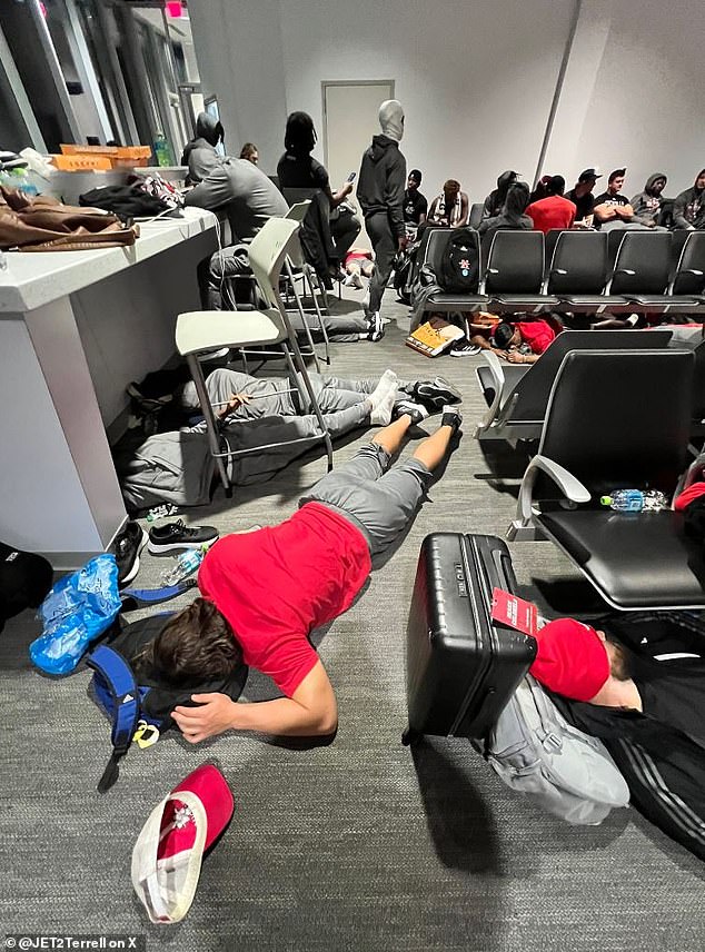 For the first few hours the team was stuck at the airport, the team was without water and food