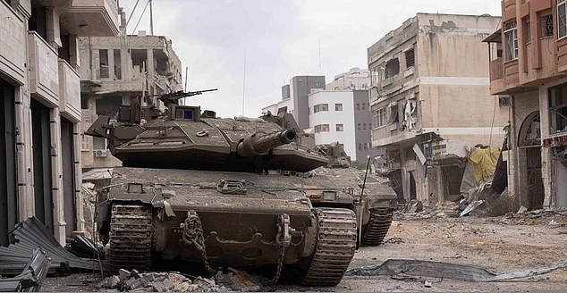 Israeli tanks are seen in the Gaza Strip