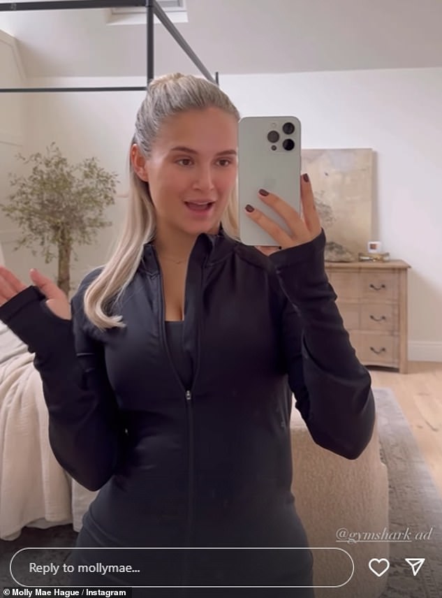 Oh dear: She also took to social media on Friday to share a video to promote a Black Friday sale and her diamond ring was noticeably absent from her finger