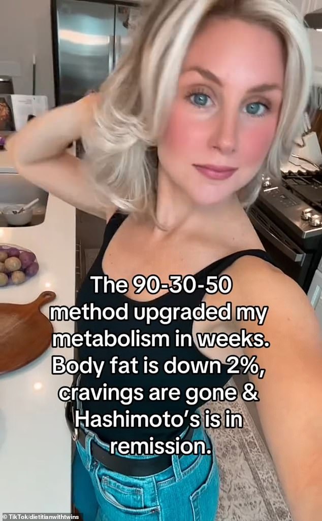 Kasis said she lost 15 pounds in two months by eating 90 grams of protein, 30 grams of fiber and 50 grams of healthy fats per day.