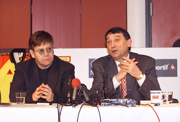 It comes after Sir Elton released his new book in which he reflected on his friendship with former England boss Graham Taylor and revealed the manager 'saved his life' (pictured in 1996).