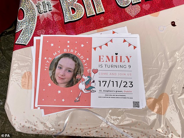 Emily was snatched in her pajamas during Hamas' invasion of Israel on October 7, during which some 240 prisoners were returned to Gaza.  She celebrated her ninth birthday while in captivity